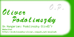 oliver podolinszky business card